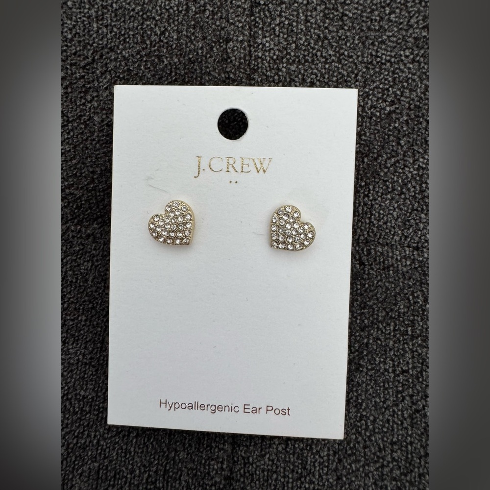J. Crew Factory Heart-Shaped Gold and Silver Earrings
